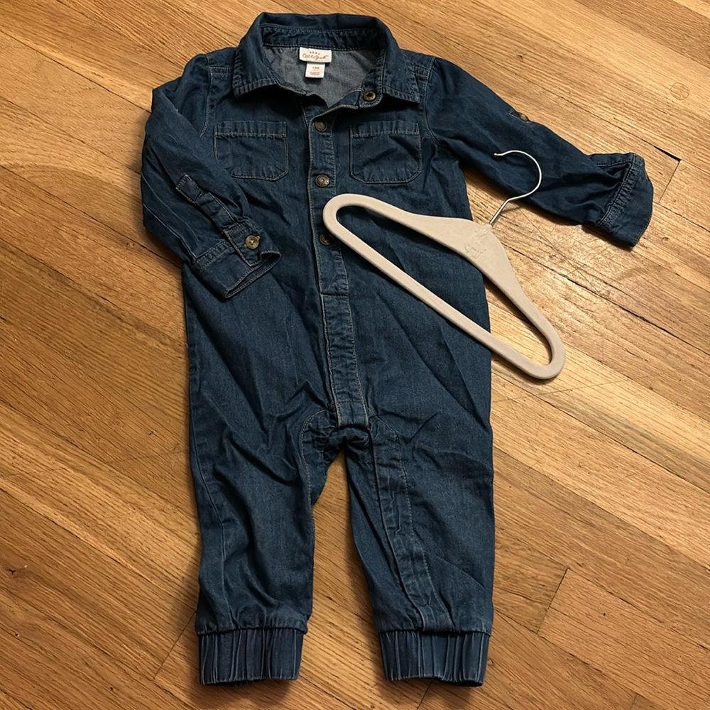 Girls toddler denim romper